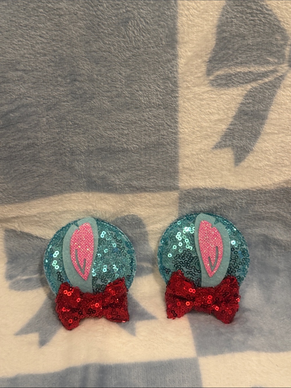 STITCH Minnie ear hair clips